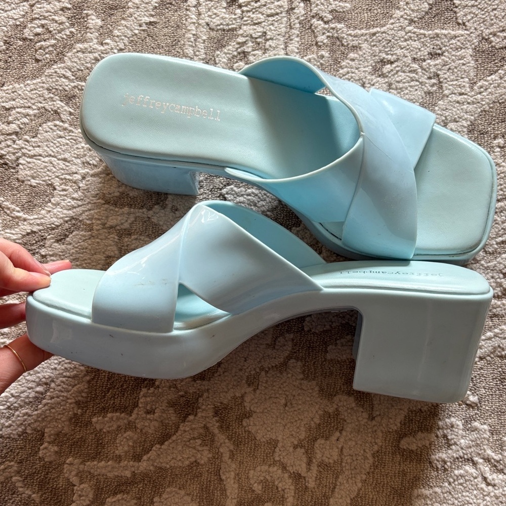 Jeffrey Campbell Sky Blue Mules - Picture 2 of 2